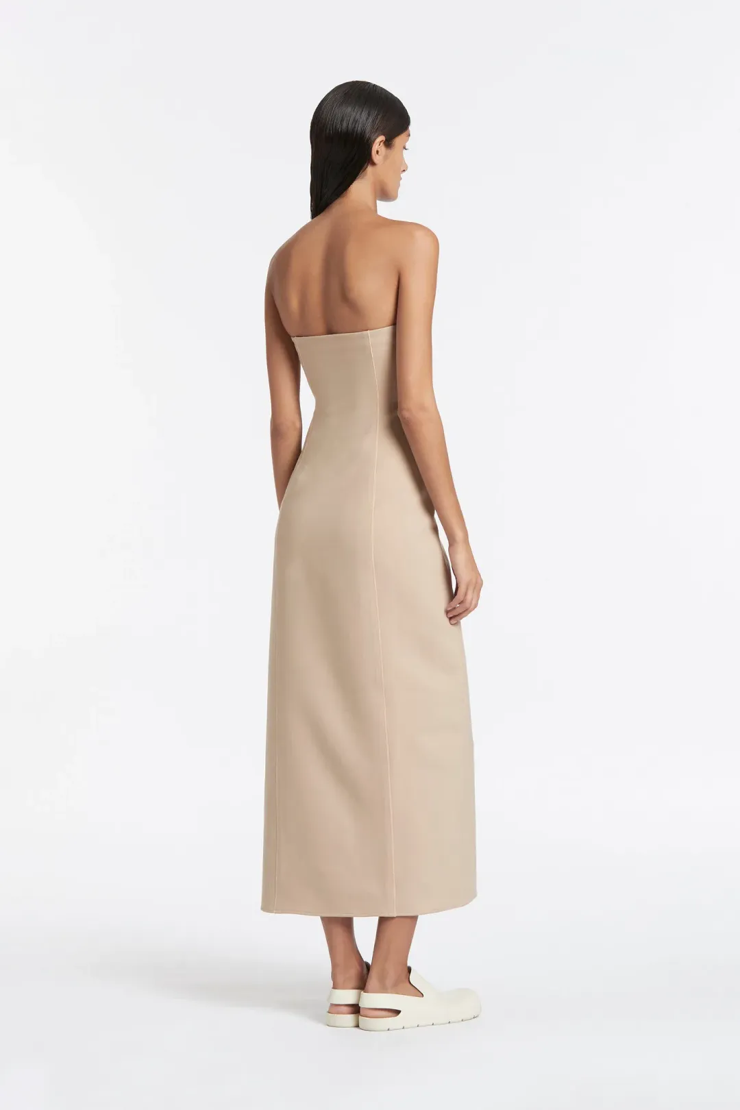 Sir The Label Monte Strapless Dress in Tan Beige Size 1 for rent on The Volte - main image