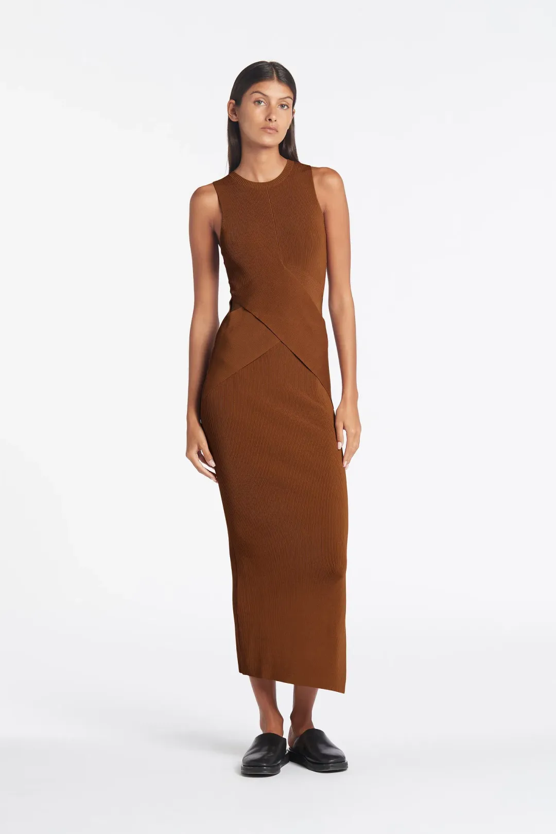 Sir the Label Hazel Josephine Sleeveless Dress in Brown Size 0 for rent on The Volte - main image