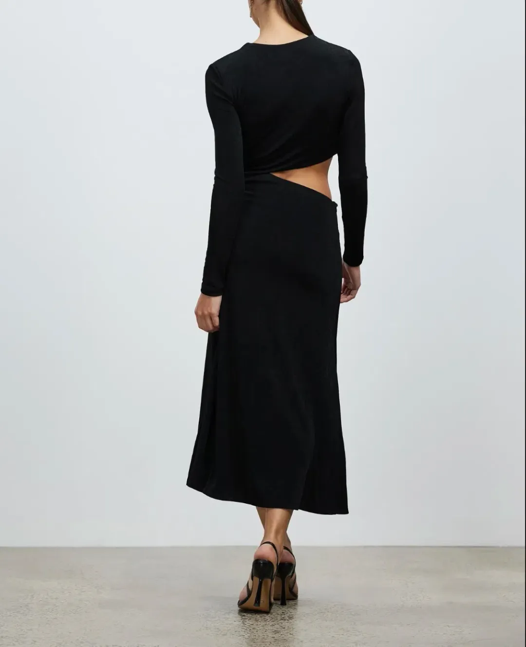 MISHA Arma Midi Dress Black Size 6/XS for rent on The Volte - main image