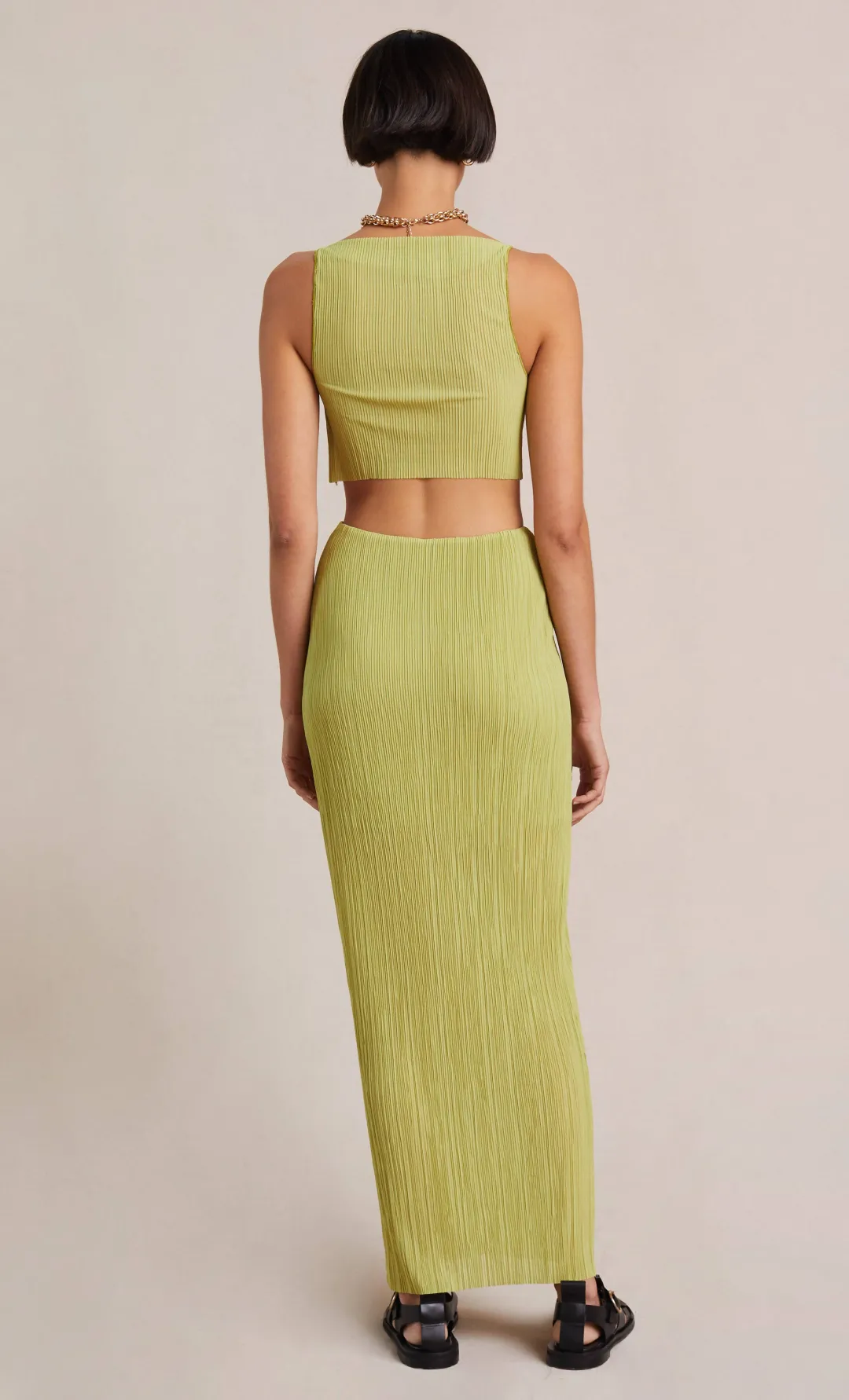 Bec and Bridge Plisse Pistachio Skirt Green Size 14 for rent on The Volte - main image