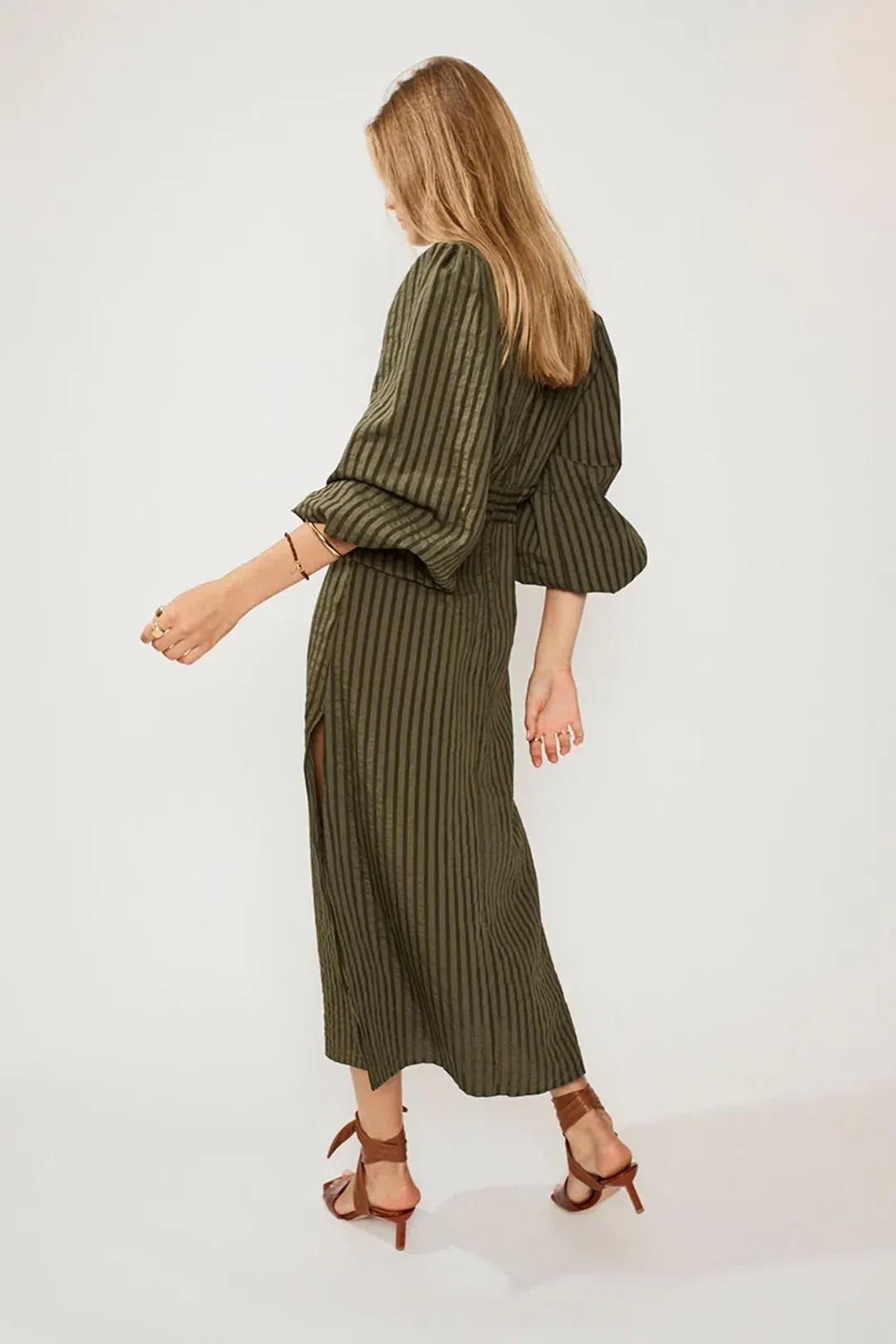 Suboo Queenie Cut Out Dress Olive Green Size 8 for rent on The Volte - main image