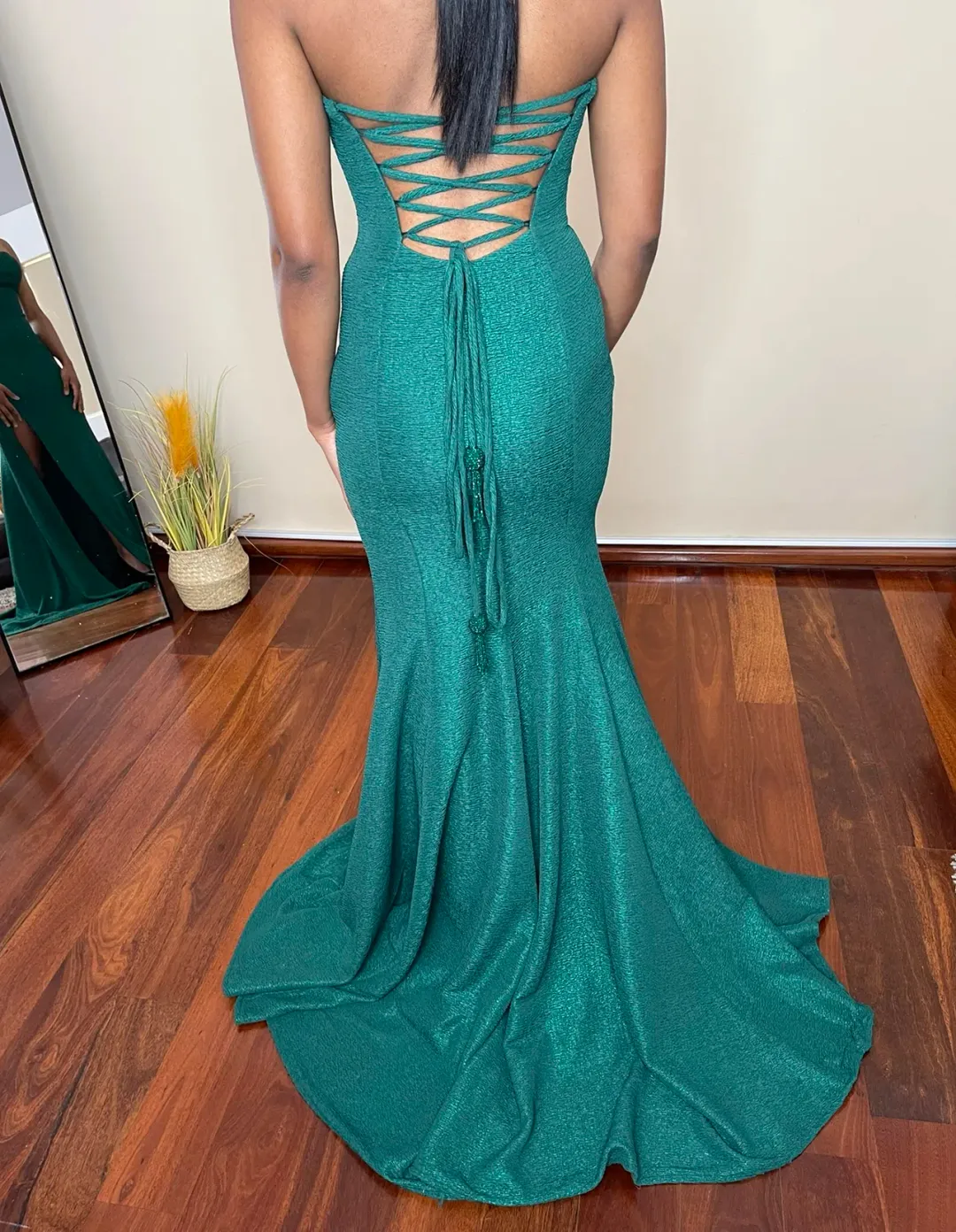 Jovani Style #8063 Strapless Dress Green Size 8 for rent on The Volte - main image