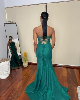 Jovani Style #8063 Strapless Dress Green Size 8 for rent on The Volte - image 4