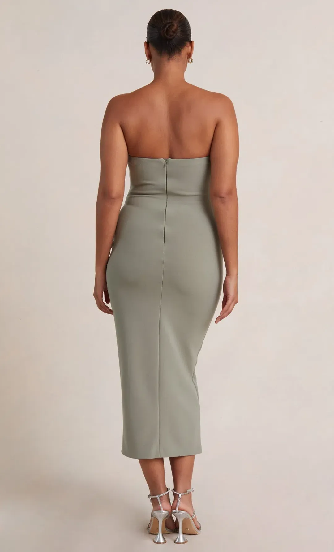 Bec & Bridge Be Mine Strapless Midi Dress Green Size 8 for rent on The Volte - main image