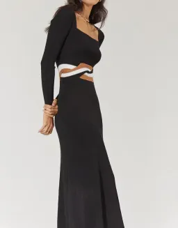 Sovere Inertia Knit Midi Dress Black Size 10 for rent on The Volte - image 4