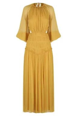 Shona Joy Iris Cut Out Backless Midi Dress Saffron Yellow Size 10 for rent on The Volte - image 7