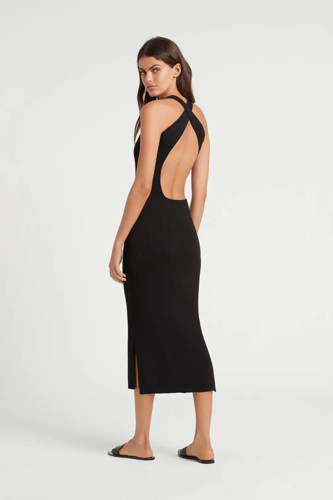 Sir the Label Marcelle Open Back Dress Black Size 1 for rent on The Volte - main image