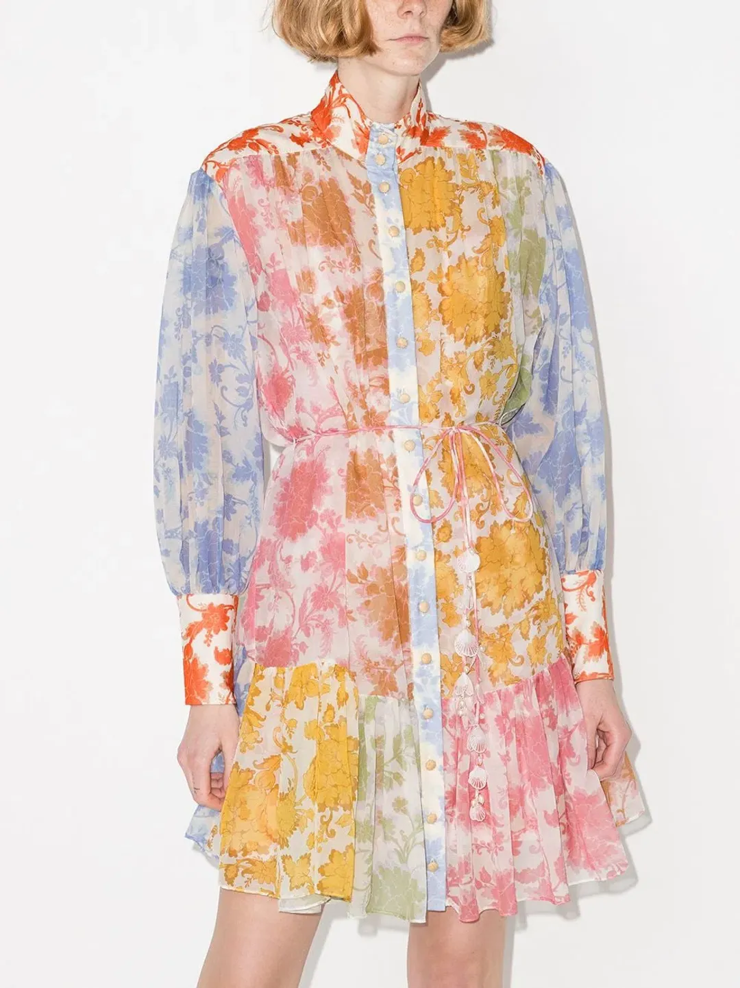 Zimmermann Postcard Lantern Mini Dress Print Size 2 for rent on The Volte - main image