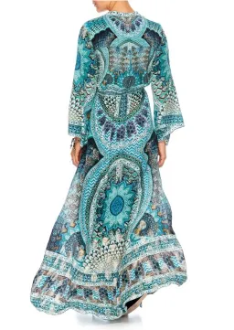 Camilla Drawstring Button Up Dress Turn On The Charm Print Size L for rent on The Volte - image 12