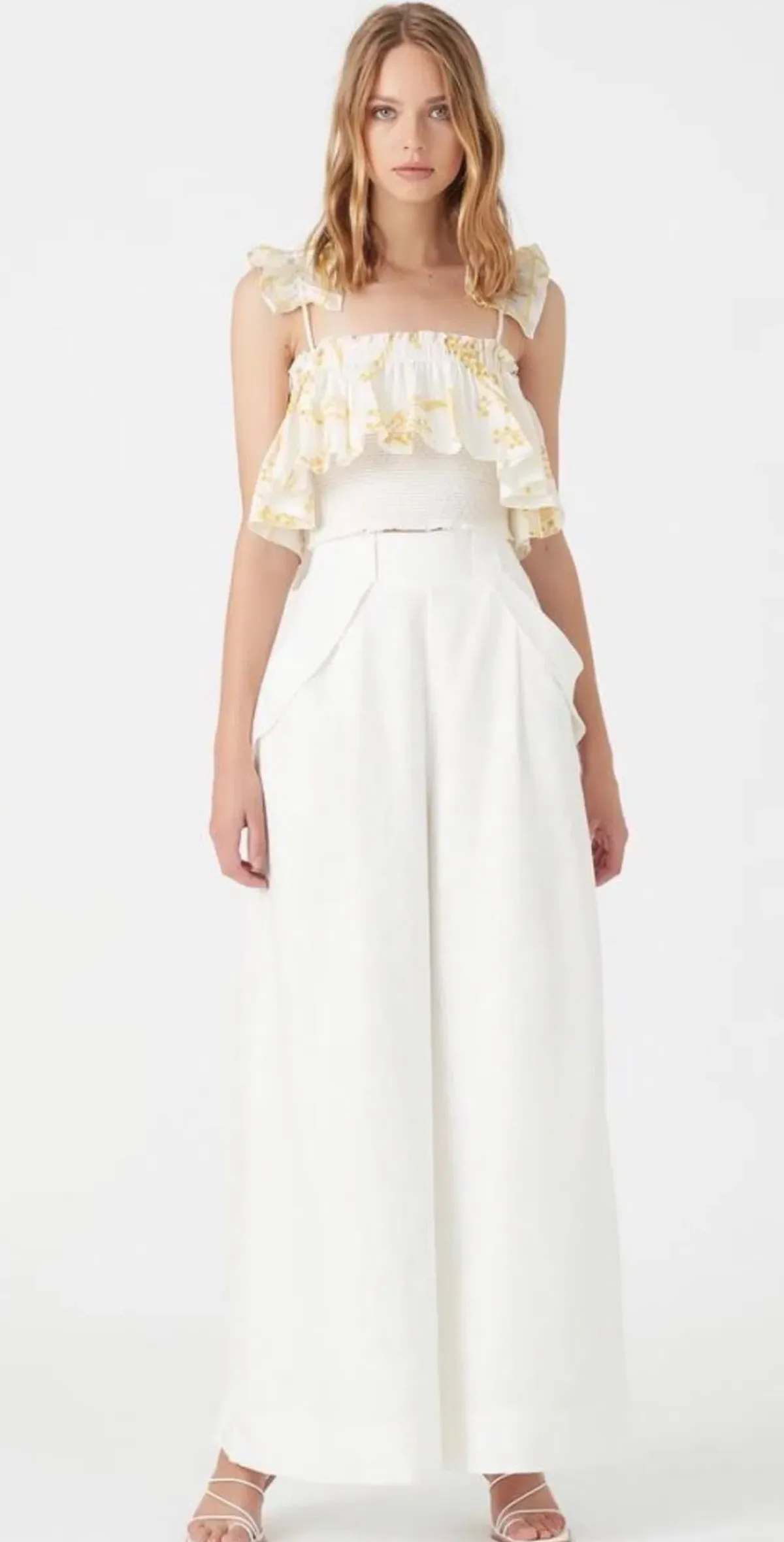 Aje Mimosa Smock Frill Cami Top Print Size 6 for rent on The Volte - main image