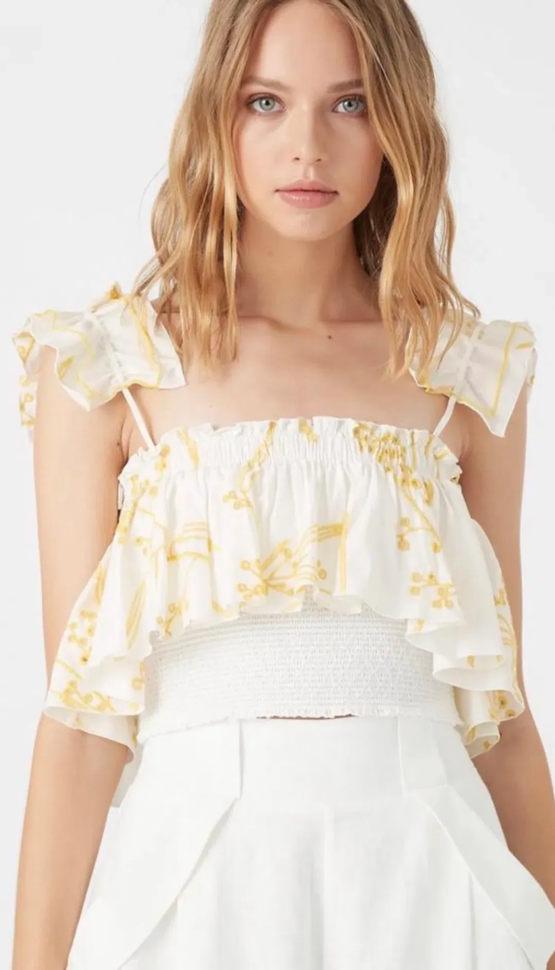 Aje Mimosa Smock Frill Cami Top Print Size 6 for rent on The Volte - main image