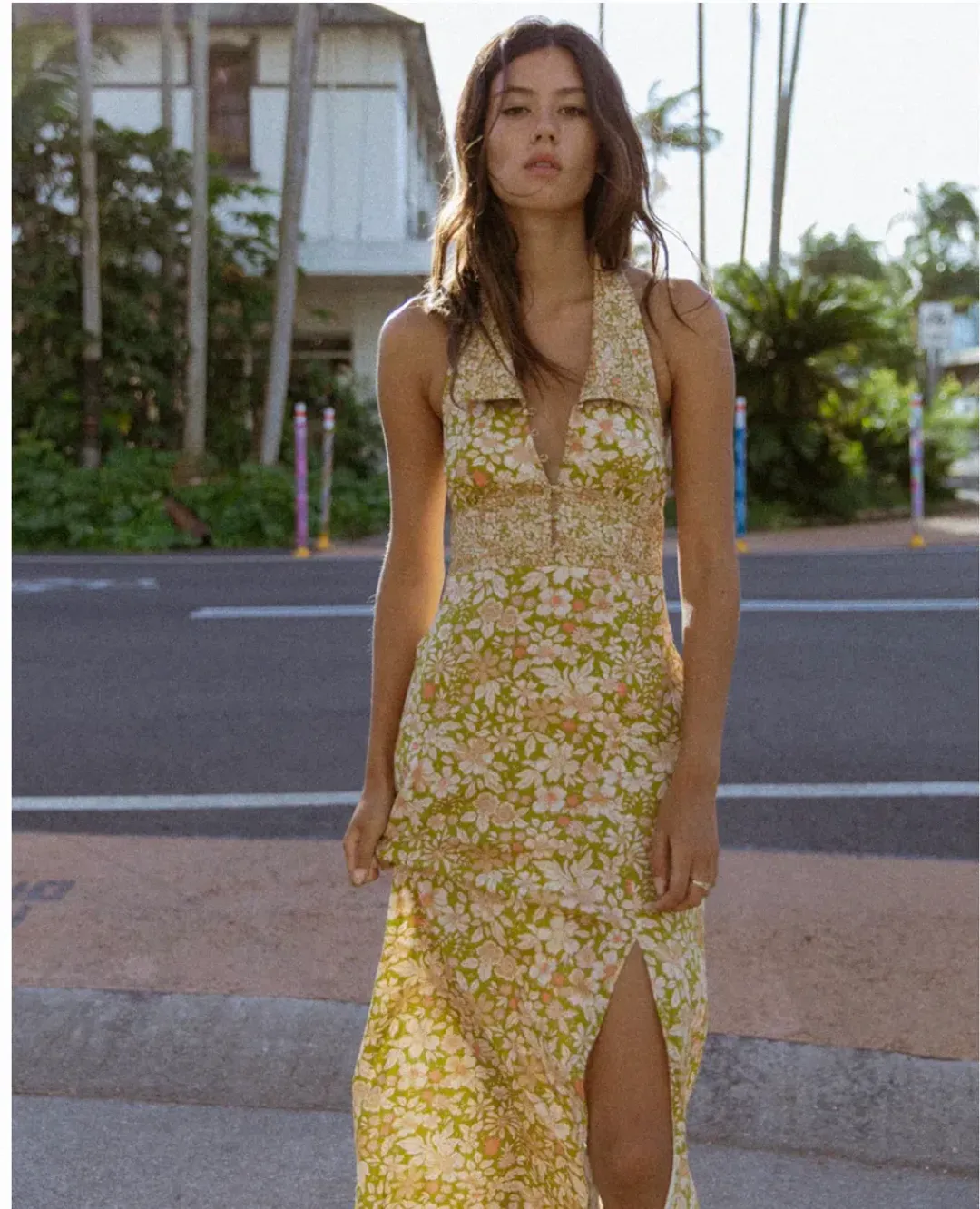 Golden Brown The Label Moneypenny Dress Bloom Yellow Size AU  6  for rent on The Volte - main image