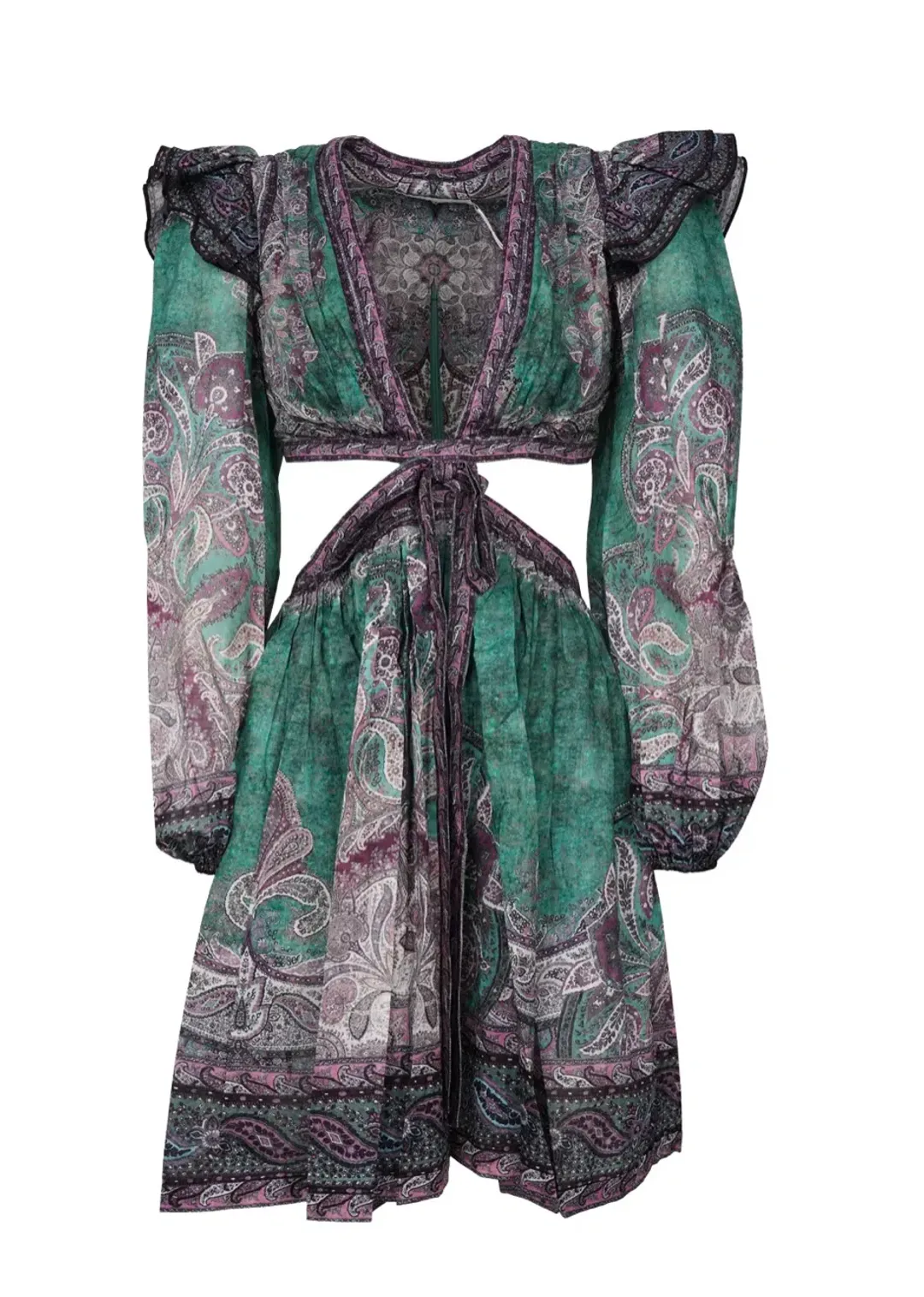 Zimmermann Anneke Ruffle Mini Dress Print Size 0P/Au 6  for rent on The Volte - main image