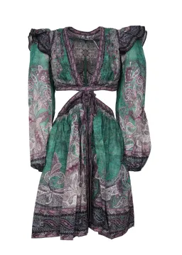 Zimmermann Anneke Ruffle Mini Dress Print Size 0P/Au 6  for rent on The Volte - image 2