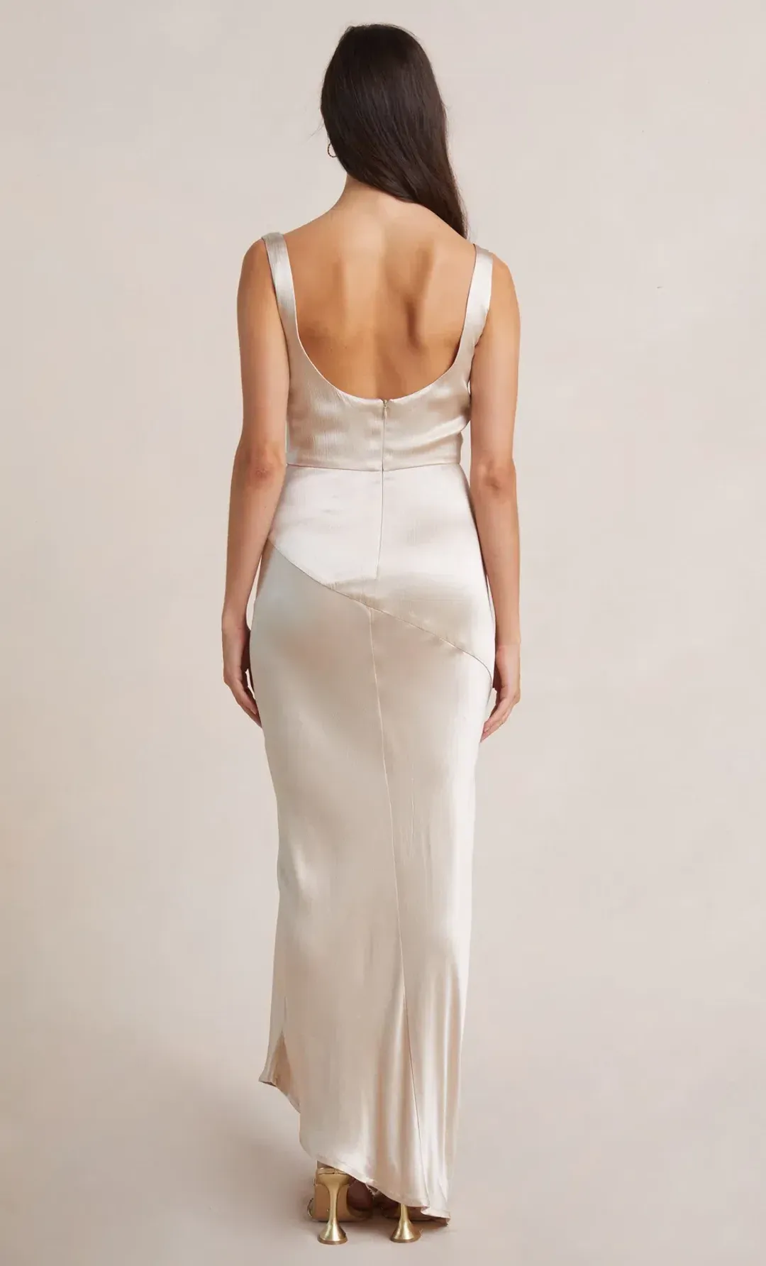 Bec & Bridge Moon Dance Cowl Dress Sand Size 8 for rent on The Volte - main image