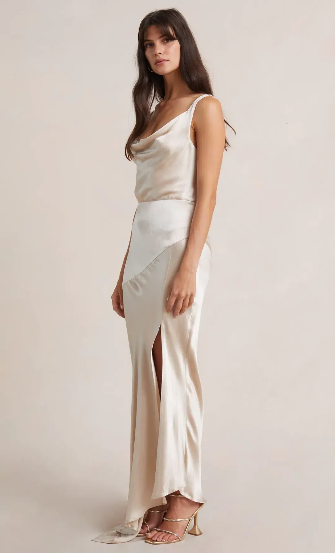 Bec & Bridge Moon Dance Cowl Dress Sand Size 8 for rent on The Volte - main image