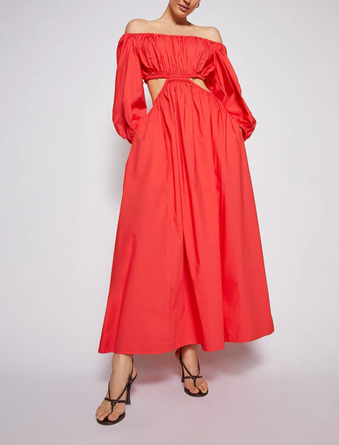 Scanlon Theodore Parachute Cotton Gather Dress Poppy Size 6 for rent on The Volte - main image