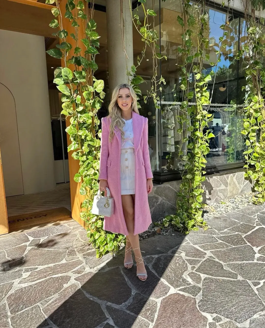 Christian Dior Mini Lady Dior Latte Cannage Lambskin for rent on The Volte - main image