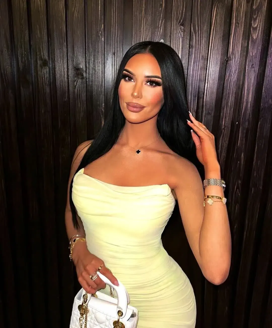 Christian Dior Mini Lady Dior Latte Cannage Lambskin for rent on The Volte - main image