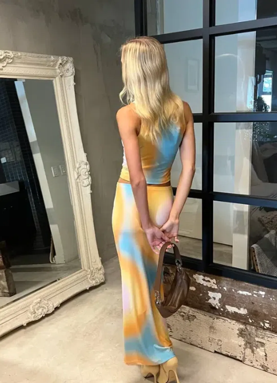 With Harper Lu Sunset Orb Maxi Set Print Size 6 for rent on The Volte - main image