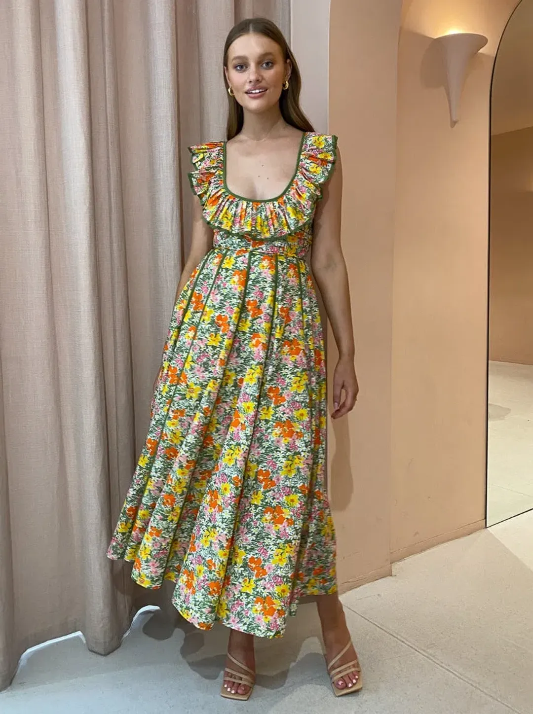 Alemais - Cabana Midi Apron Dress Print - Size 10 for rent on The Volte - main image