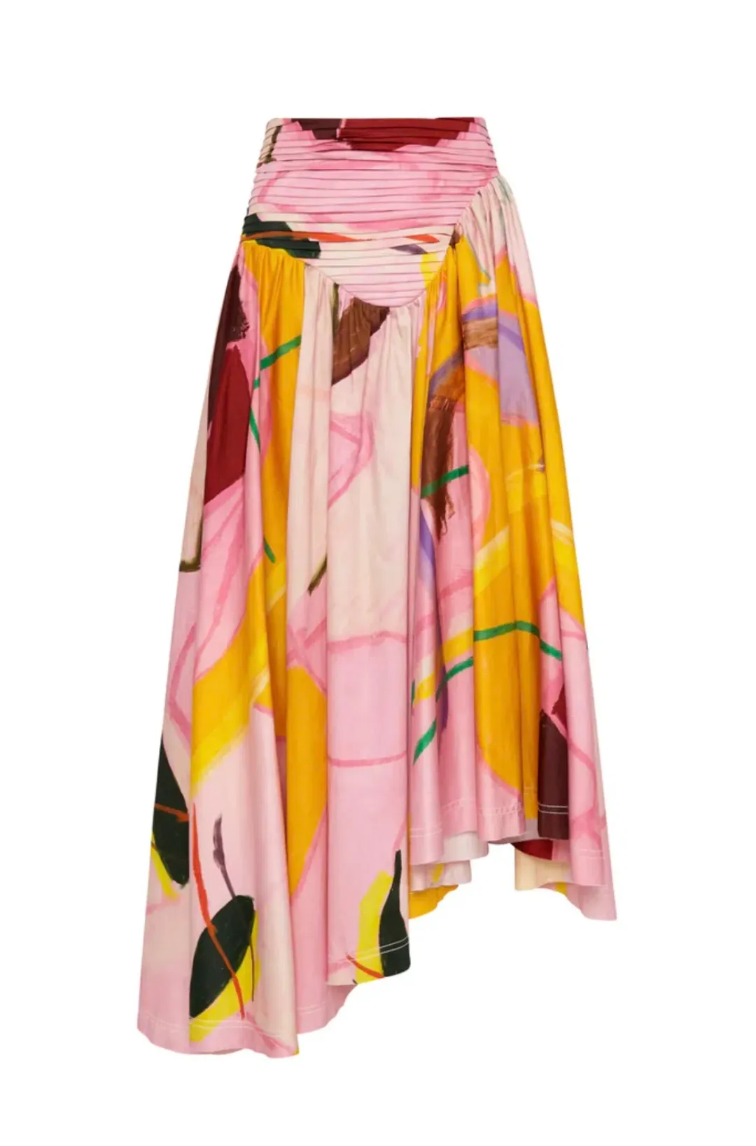 AJE Jolie Asymmetrical Midi Skirt Print Size 6 for rent on The Volte - main image