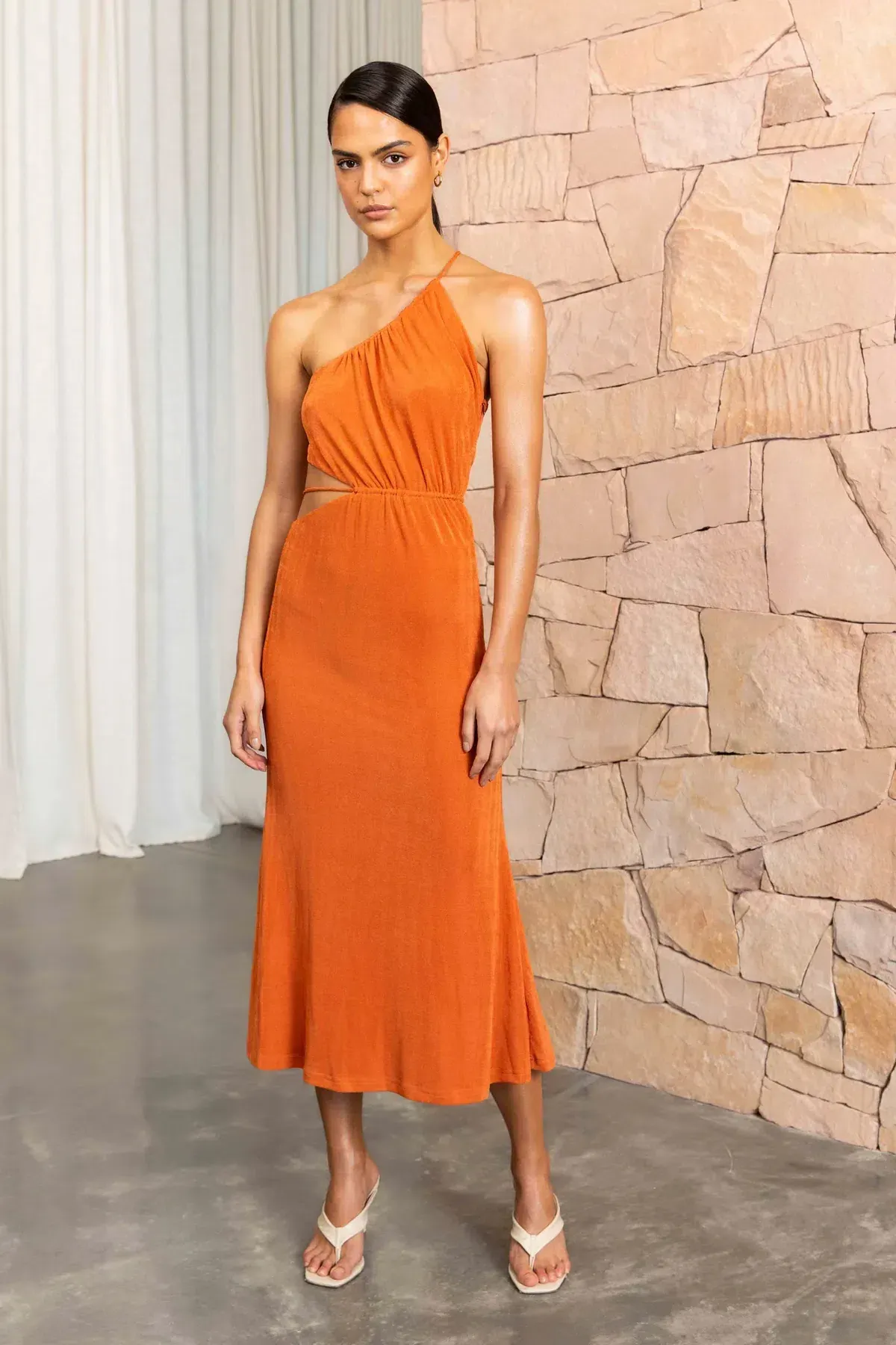 Misha Adara Midi Dress Orange Size 10/M for rent on The Volte - main image