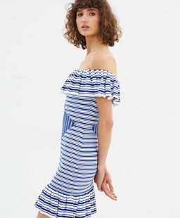 Rebecca Vallance Corsica Mini Dress Blue Stripe Size AU 10 for rent on The Volte - image 2