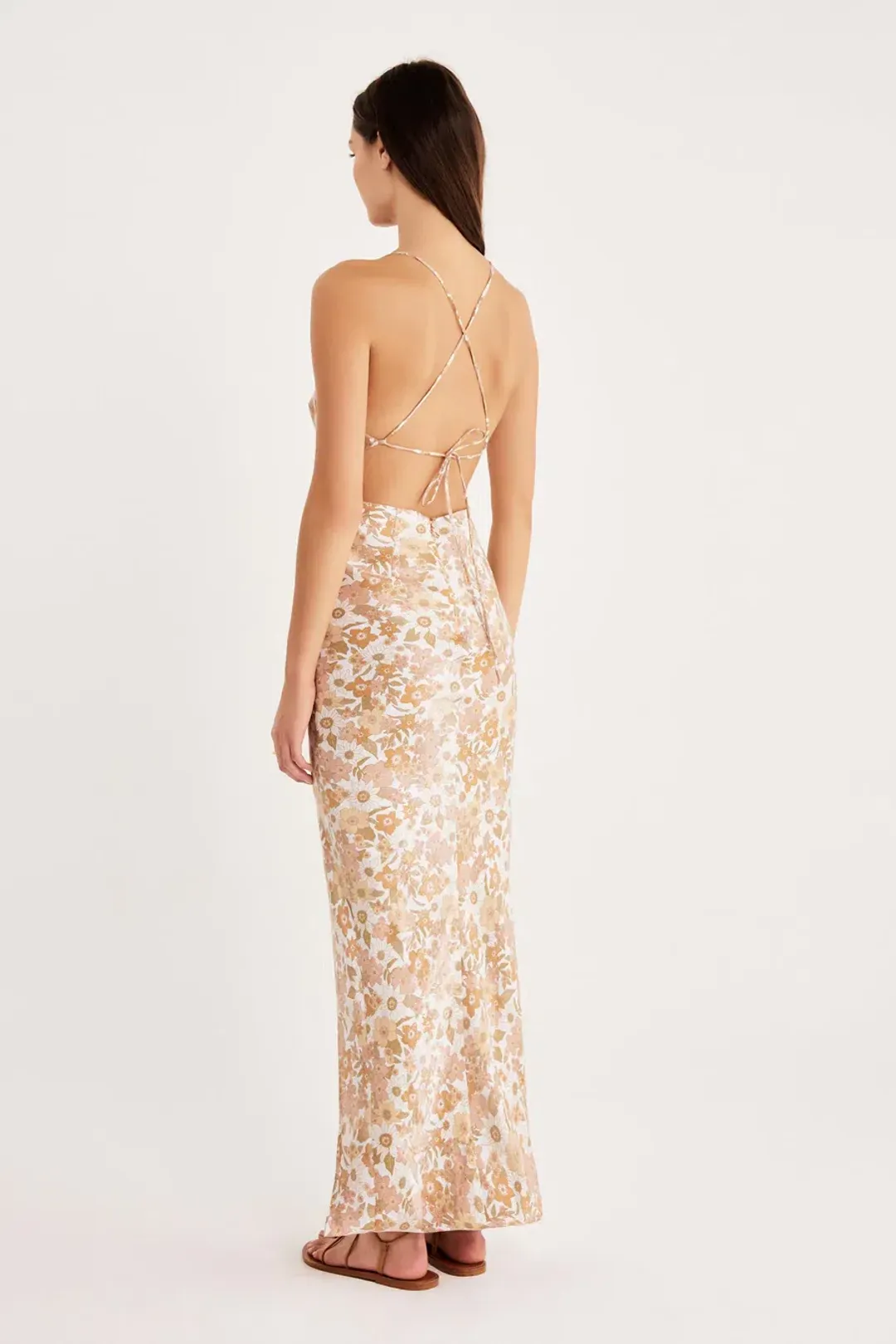 Rumer the Label Paloma Cut Out Gown Print Size XS for rent on The Volte - main image