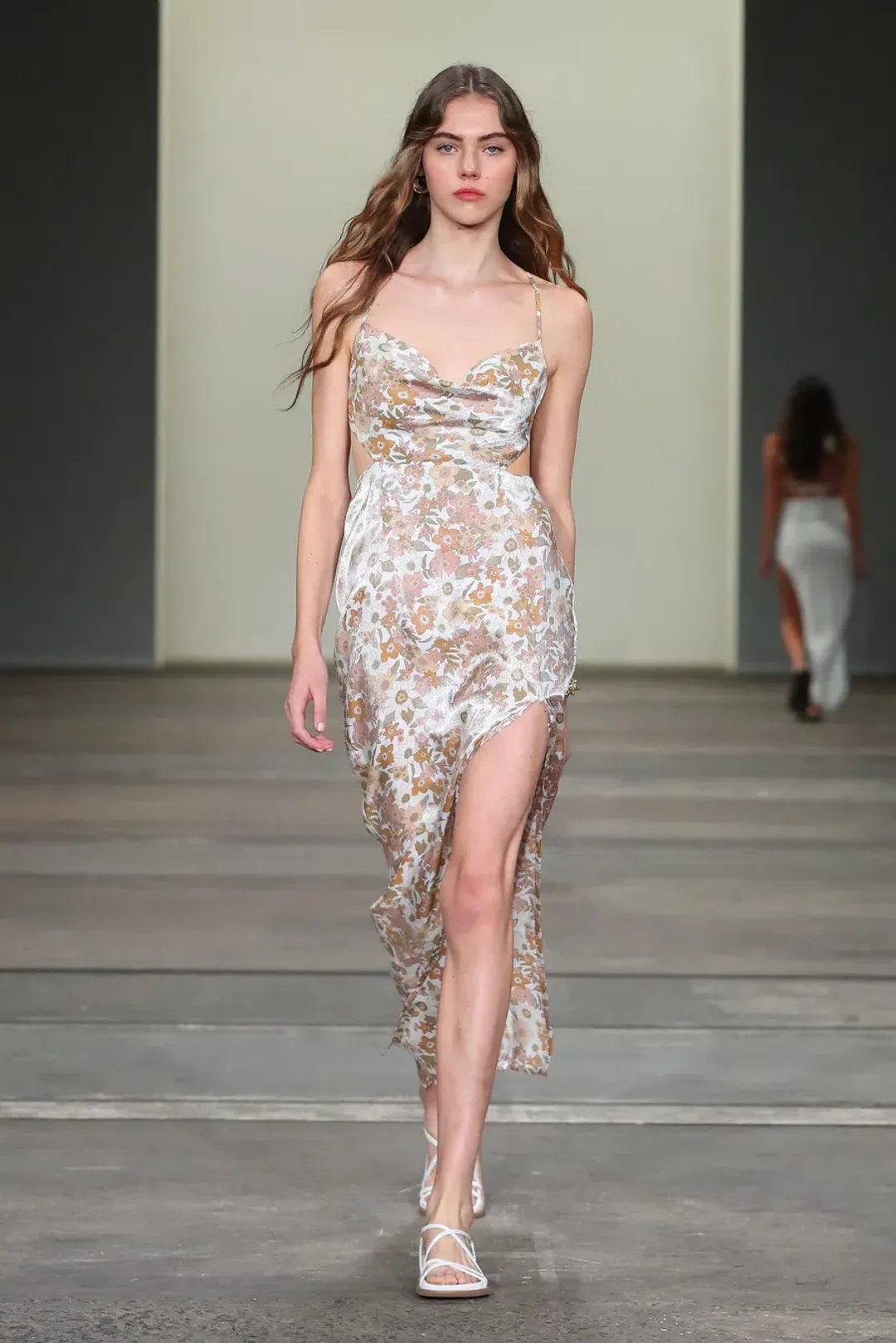 Rumer the Label Paloma Cut Out Gown Print Size XS for rent on The Volte - main image