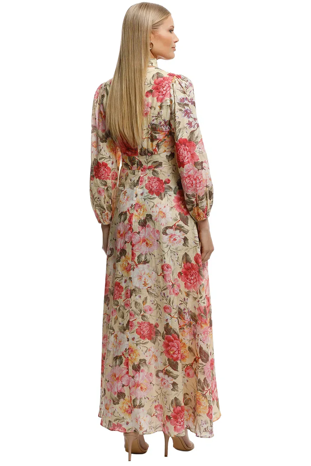 Zimmermann The Honour Plunge Long Dress Print Size 8  for rent on The Volte - main image
