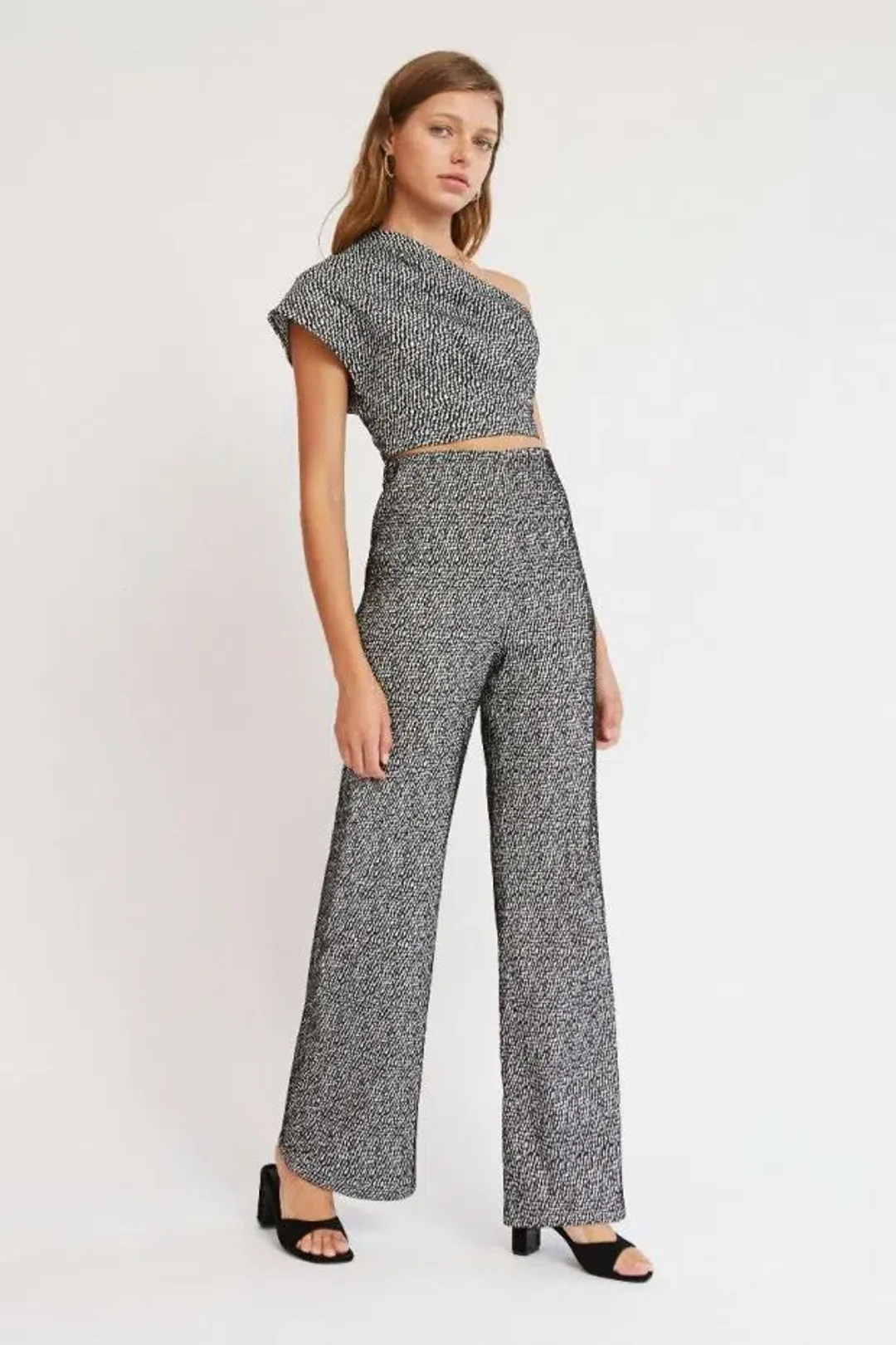 Finders Keepers Mona Top Black with White Print Size XXS for rent on The Volte - main image