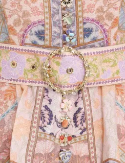 Zimmermann Stargazer Kaleidoscope Buttoned Mini Dress Multi Swirl Floral Print Size 2 / AU 12 for rent on The Volte - image 3