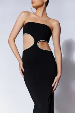 Meshki Jaden Strapless Cut-Out Maxi Dress Black Size XS for rent on The Volte - image 2