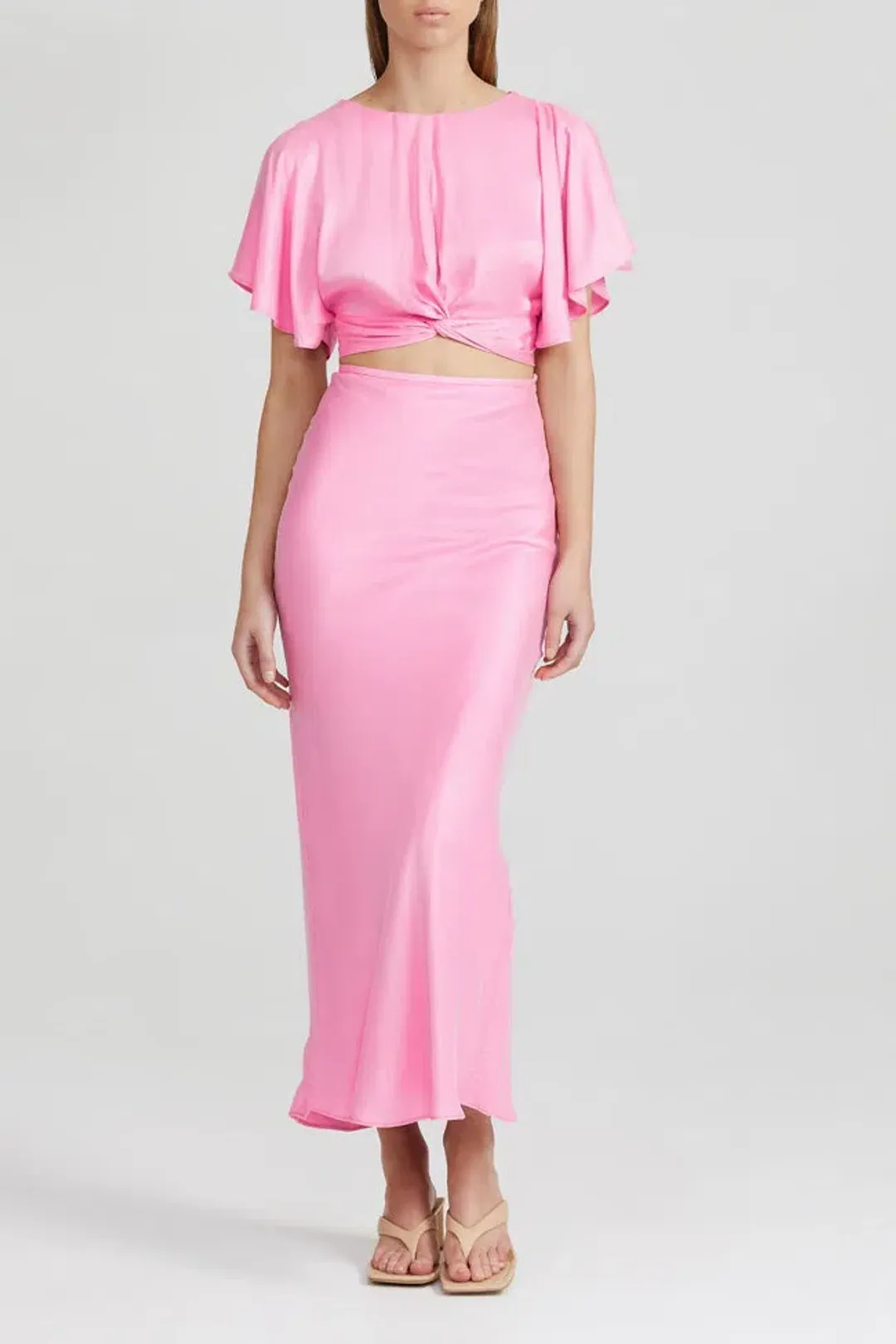 Acler Celcil Confetti Pink Top and Skirt Set Pink Size 8 for rent on The Volte - main image