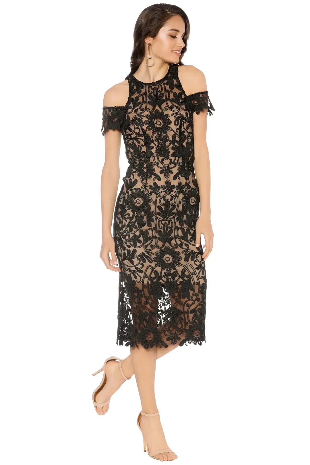 Thurley Eden Midi Dress Black Size 8 for rent on The Volte - main image