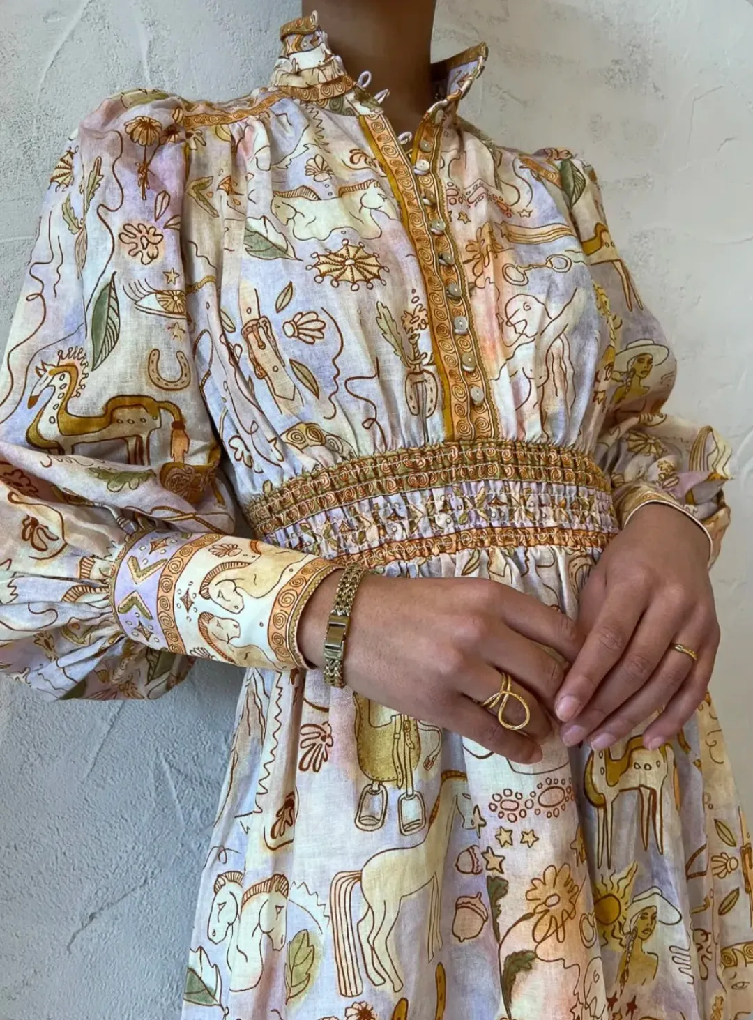 Alemais Solitaire Midi Dress Watercolour Print Size 14 for rent on The Volte - main image