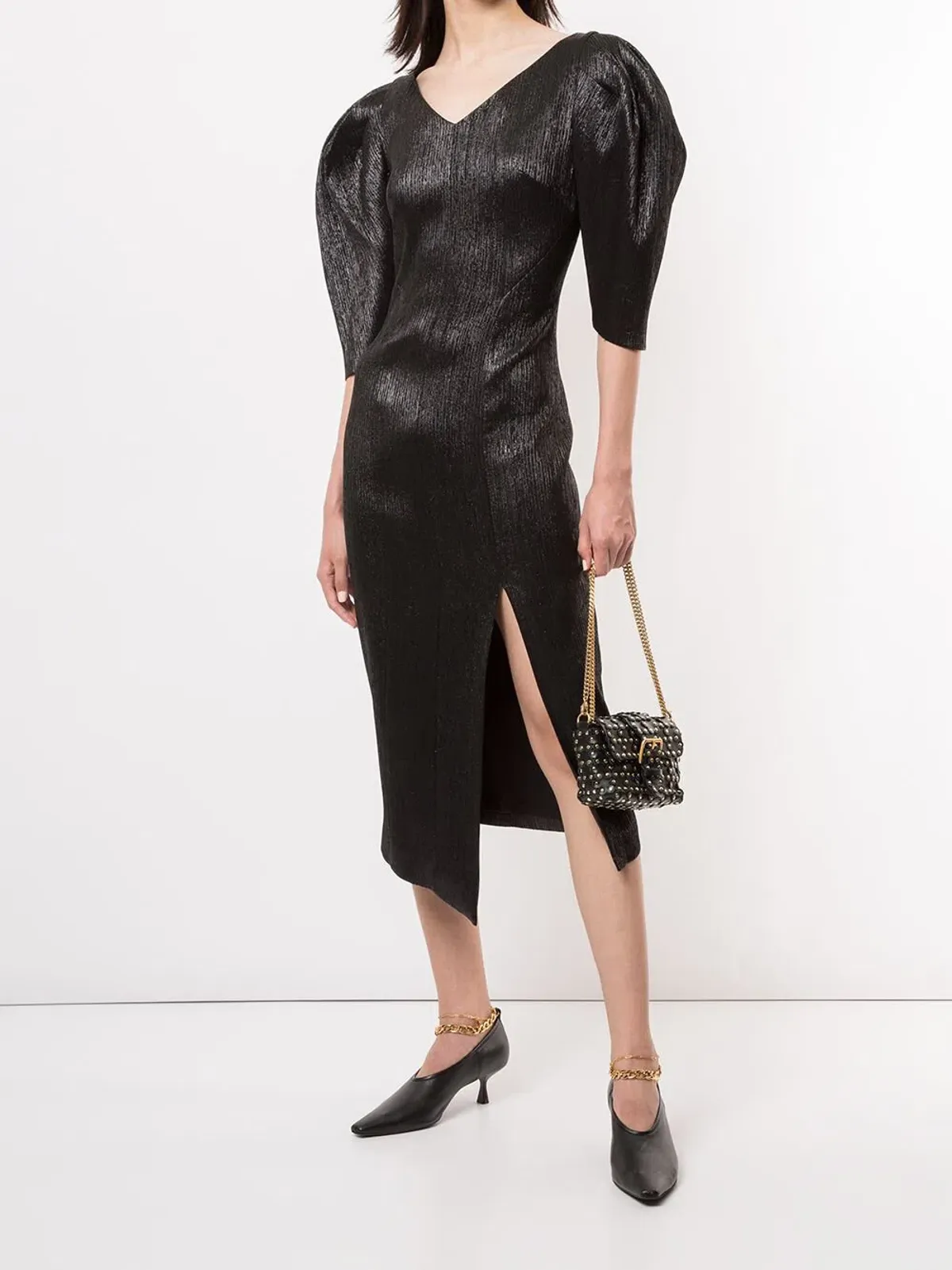 Ginger & Smart Celestial Asymmetric Dress Black Size 10 for rent on The Volte - main image