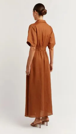 DISSH Darby Linen Shirt Midi Dress Spice Size 10 for rent on The Volte - image 3