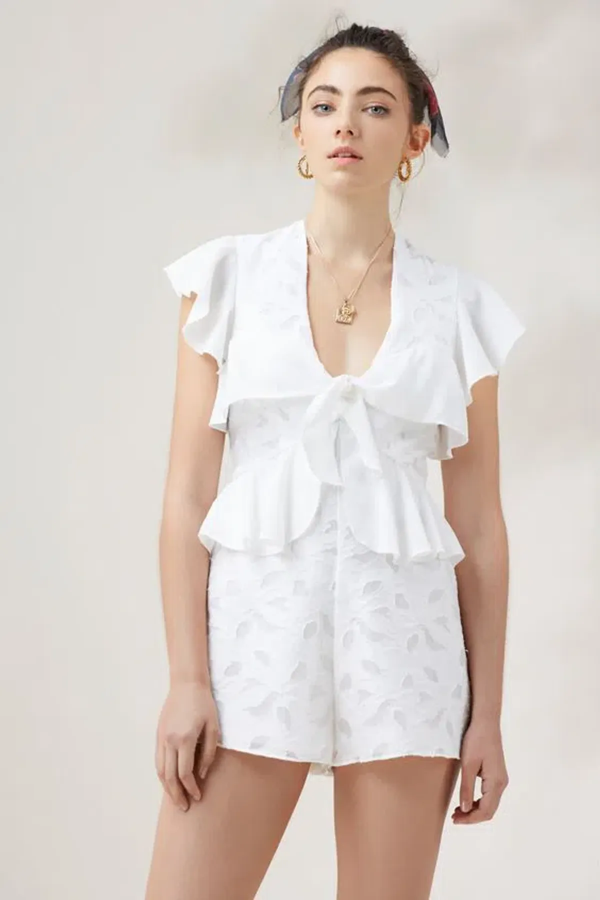 Finders Keepers Kindred  Playsuit White Size M for rent on The Volte - main image
