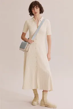 Country Road Button Through Knit Midi Dress Cream Size XXS / Au 4 for rent on The Volte - image 1