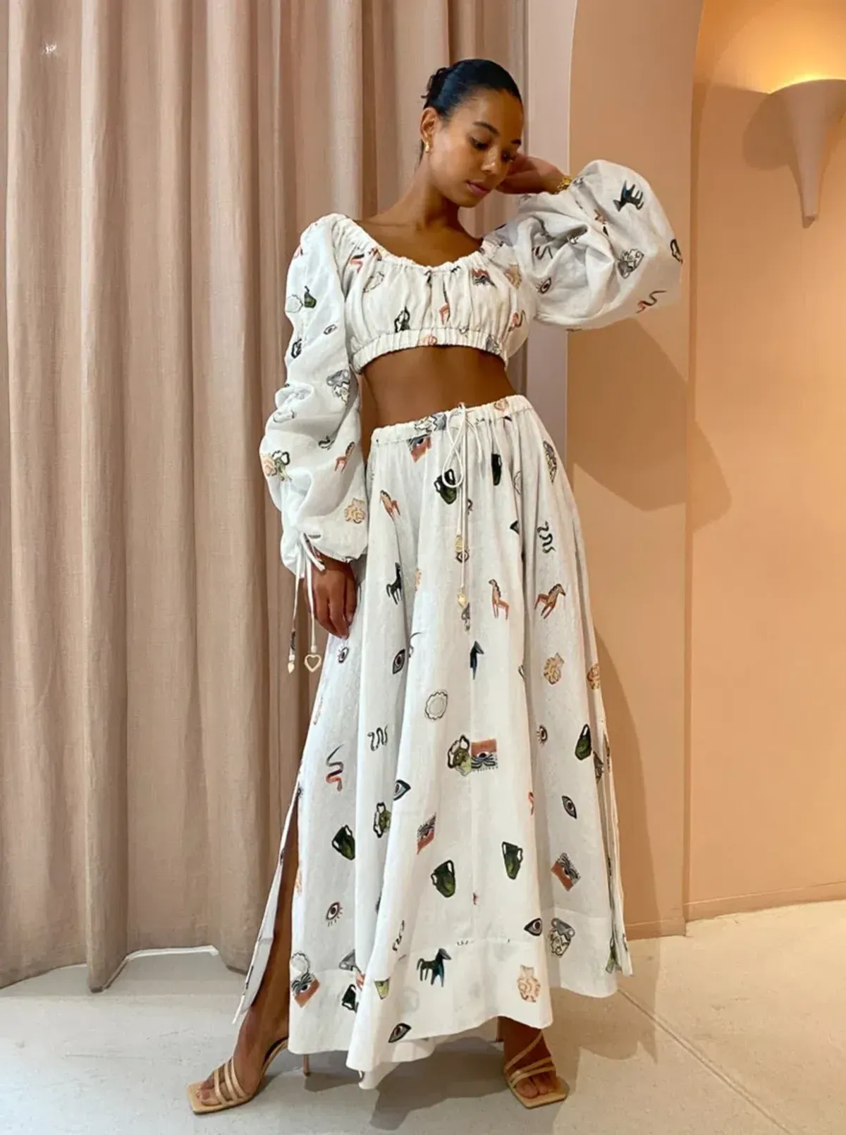 Alemais Hera Top & Skirt Set Print Size 14 for rent on The Volte - main image