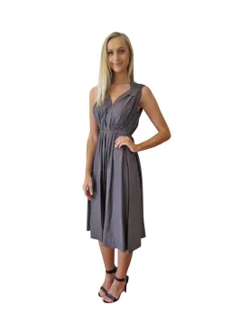 Scanlan Theodore V Neck Dress Grey Size 8 for rent on The Volte - image 2