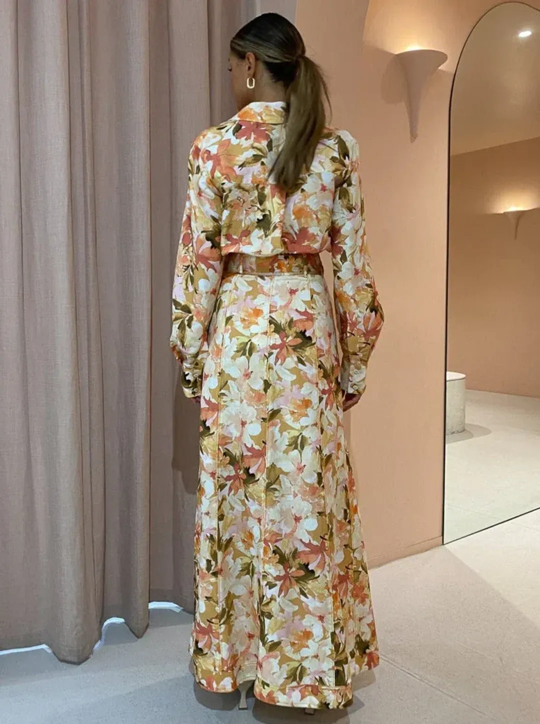 Significant Other Svana Skirt & Vienna Top Set in Watercolour Floral Print Size 6 for rent on The Volte - main image