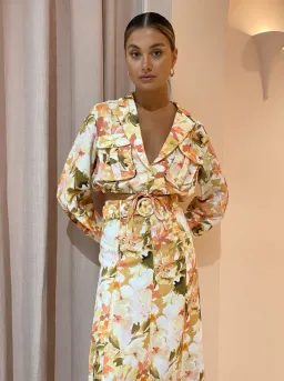 Significant Other Svana Skirt & Vienna Top Set in Watercolour Floral Print Size 6 for rent on The Volte - image 3