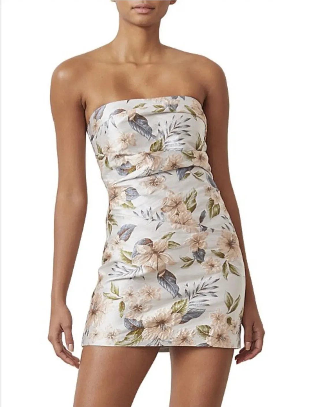 Bec & Bridge Fleurette Jacquard Mini Dress Print Size AU 6 for rent on The Volte - main image