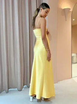 Bec & Bridge Nadia Maxi Dress Straw Yellow Size 8 for rent on The Volte - image 3