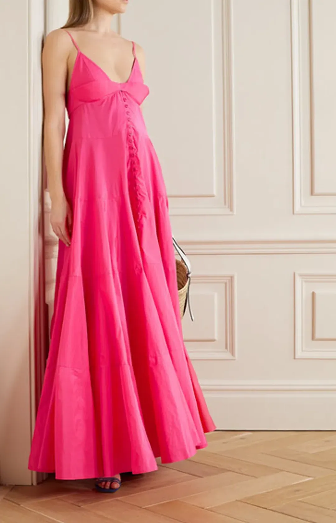 Jaquemus La Robe Manosque Maxi Dress Pink Size 10  for rent on The Volte - main image