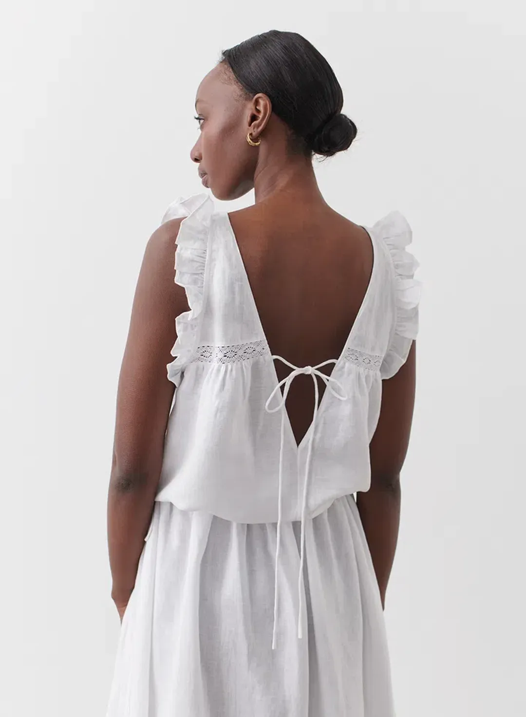 Joslin Gracie Linen Maxi Dress White Size 10 for rent on The Volte - main image