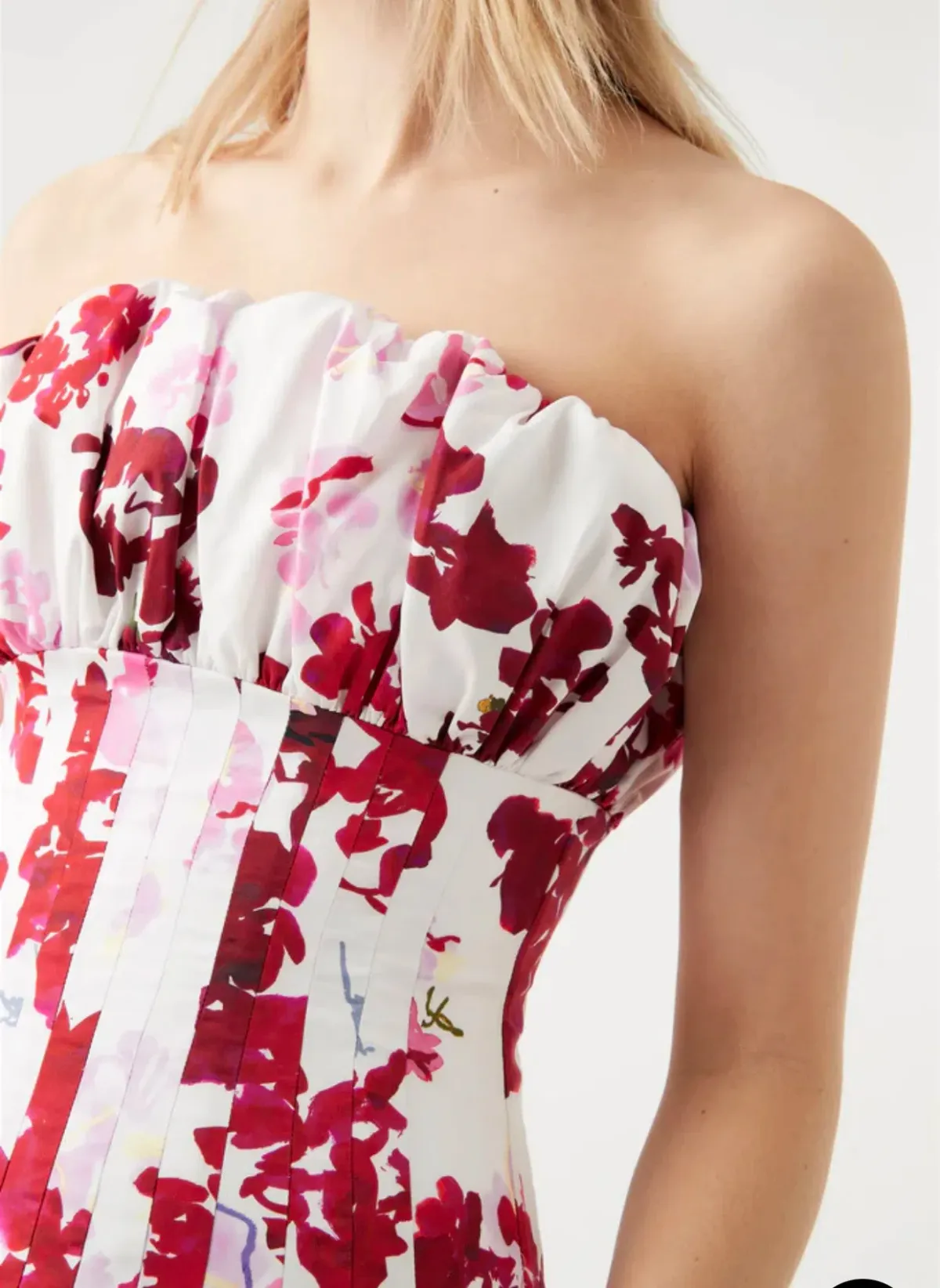 Aje Mathilde Bubble Hem Dress Print Size 14 for rent on The Volte - main image